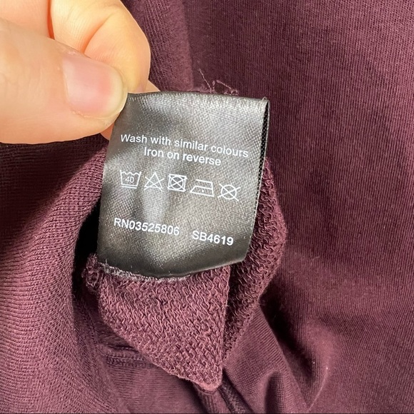 SWEATY BETTY Simhansana Sweatshirt in Black Cherry, Cotton Blend, Size Small - Picture 10 of 10